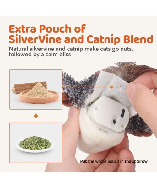 Cat Toys Flapping Bird (DON'T FLY), Lifelike Chirping Cat Kicker (DON'T FLY), Rechargeable Touch Activated Interactive Kitten Toy Cat Toys Flapping Bird (DON'T FLY), Lifelike Chirping Cat Kicker (DON'T FLY), Rechargeable Touch Activated Interactive Kitten Toy