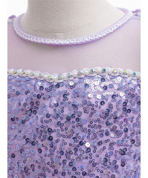 Girl's Contrast Mesh Sequin Decor Faux Pearl Decor Princess Dress, Elegant Puff Sleeve Round Neck Dress for Party, Kids Clothing for All Seasons Girl's Contrast Mesh Sequin Decor Faux Pearl Decor Princess Dress, Elegant Puff Sleeve Round Neck Dress for Party, Kids Clothing for All Seasons