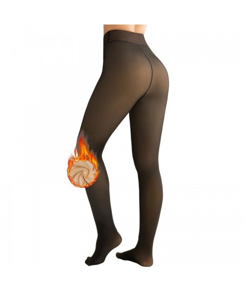 Fleece Lined Tights Womenswear Size XS - XXL Thermal Winter Basic Leggings Thick Semi-Transparent Underwear Pantyhose Closed Foot Available in Light Mid Deep Skin Tone