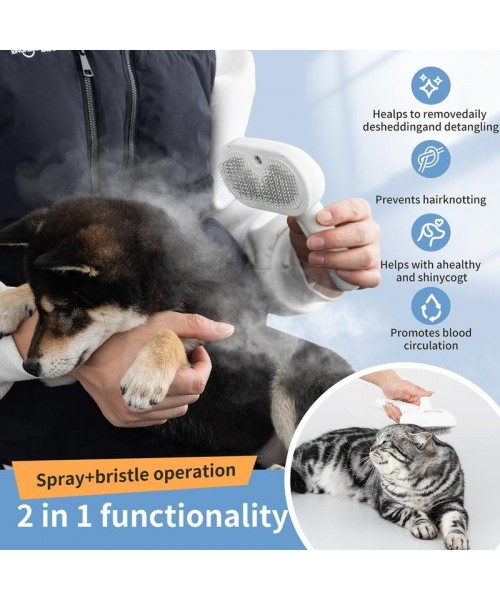 Pet Spray Hair Removal Comb, 1-piece pet hair brush, pet hair cleaning brush with shedding button, cat brush, dog brush, cat and dog beauty and massage comb, pet supplies Pet Spray Hair Removal Comb, 1-piece pet hair brush, pet hair cleaning brush with shedding button, cat brush, dog brush, cat and dog beauty and massage comb, pet supplies