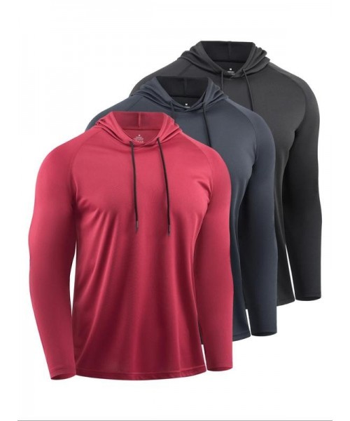 Men's Solid Long Sleeve Drawstring Hoodie Tee, Casual Sporty Hooded Sweatshirt for Running Gym Workout, Men's Sport & Outdoor Clothing for Spring & Fall Men's Solid Long Sleeve Drawstring Hoodie Tee, Casual Sporty Hooded Sweatshirt for Running Gym Workout, Men's Sport & Outdoor Clothing for Spring & Fall