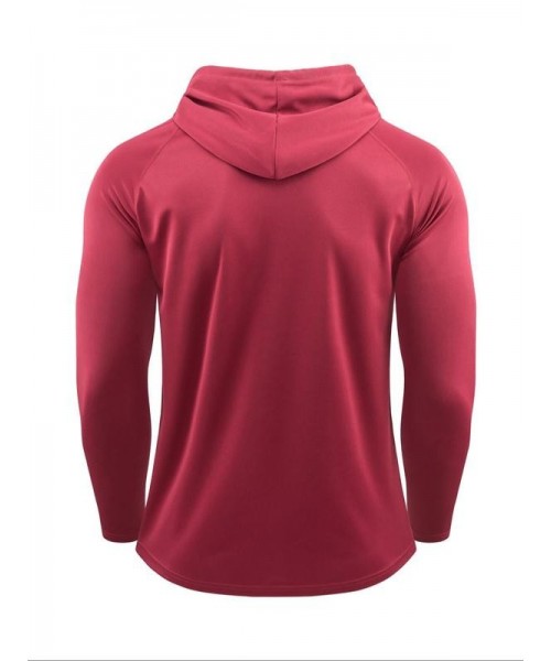 Men's Solid Long Sleeve Drawstring Hoodie Tee, Casual Sporty Hooded Sweatshirt for Running Gym Workout, Men's Sport & Outdoor Clothing for Spring & Fall Men's Solid Long Sleeve Drawstring Hoodie Tee, Casual Sporty Hooded Sweatshirt for Running Gym Workout, Men's Sport & Outdoor Clothing for Spring & Fall