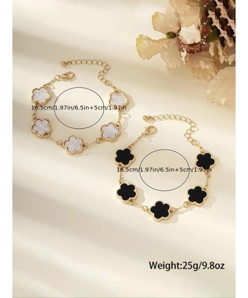 Flower Design Link Bracelet for Summer, 2024 Summer Plain Color Bracelet for Women, Party, Daily Decor, Jewelry for Birthday Gift Fall Flower Design Link Bracelet for Summer, 2024 Summer Plain Color Bracelet for Women, Party, Daily Decor, Jewelry for Birthday Gift Fall