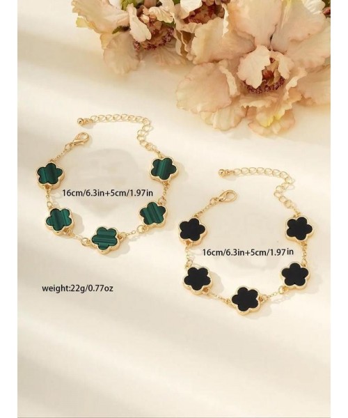 Flower Design Link Bracelet for Summer, 2024 Summer Plain Color Bracelet for Women, Party, Daily Decor, Jewelry for Birthday Gift Fall Flower Design Link Bracelet for Summer, 2024 Summer Plain Color Bracelet for Women, Party, Daily Decor, Jewelry for Birthday Gift Fall