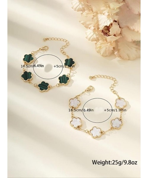 Flower Design Link Bracelet for Summer, 2024 Summer Plain Color Bracelet for Women, Party, Daily Decor, Jewelry for Birthday Gift Fall Flower Design Link Bracelet for Summer, 2024 Summer Plain Color Bracelet for Women, Party, Daily Decor, Jewelry for Birthday Gift Fall