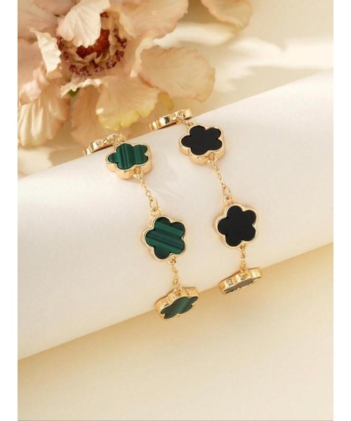 Flower Design Link Bracelet for Summer, 2024 Summer Plain Color Bracelet for Women, Party, Daily Decor, Jewelry for Birthday Gift Fall Flower Design Link Bracelet for Summer, 2024 Summer Plain Color Bracelet for Women, Party, Daily Decor, Jewelry for Birthday Gift Fall