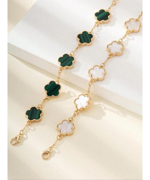Flower Design Link Bracelet for Summer, 2024 Summer Plain Color Bracelet for Women, Party, Daily Decor, Jewelry for Birthday Gift Fall Flower Design Link Bracelet for Summer, 2024 Summer Plain Color Bracelet for Women, Party, Daily Decor, Jewelry for Birthday Gift Fall