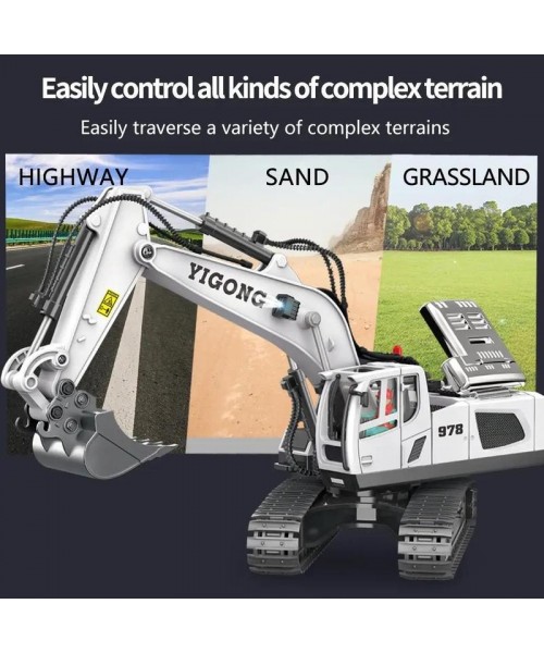 Excavator Toy (1 Set), Construction Excavator Toy, Fun Toy Engineering Truck, Remote Control Construction Vehicle, Alloy Engineering Car Toy, Realistic Excavator Toy, Alloy Truck Engineering Car Toy, Enhances Fine Motor Skills, Summer Gift