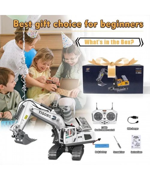 Excavator Toy (1 Set), Construction Excavator Toy, Fun Toy Engineering Truck, Remote Control Construction Vehicle, Alloy Engineering Car Toy, Realistic Excavator Toy, Alloy Truck Engineering Car Toy, Enhances Fine Motor Skills, Summer Gift