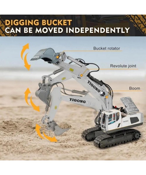 Excavator Toy (1 Set), Construction Excavator Toy, Fun Toy Engineering Truck, Remote Control Construction Vehicle, Alloy Engineering Car Toy, Realistic Excavator Toy, Alloy Truck Engineering Car Toy, Enhances Fine Motor Skills, Summer Gift