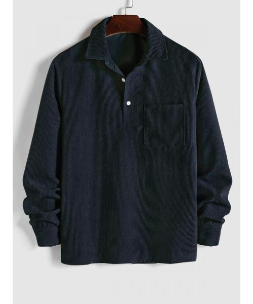Men's Plain Pocket Button Half Placket Corduroy Shirt for Spring, Shirts for Men, Regular Fit Streetwear Long Sleeve Collared Top for Fall Winter, Fall Clothes, Men Clothes, Fall Outfits, Fallfreshness Men's Plain Pocket Button Half Placket Corduroy Shirt for Spring, Shirts for Men, Regular Fit Streetwear Long Sleeve Collared Top for Fall Winter, Fall Clothes, Men Clothes, Fall Outfits, Fallfreshness