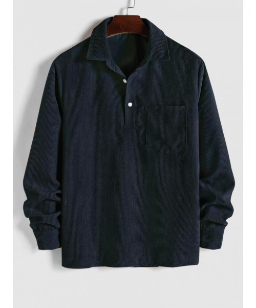 Men's Plain Pocket Button Half Placket Corduroy Shirt for Spring, Shirts for Men, Regular Fit Streetwear Long Sleeve Collared Top for Fall Winter, Fall Clothes, Men Clothes, Fall Outfits, Fallfreshness Men's Plain Pocket Button Half Placket Corduroy Shirt for Spring, Shirts for Men, Regular Fit Streetwear Long Sleeve Collared Top for Fall Winter, Fall Clothes, Men Clothes, Fall Outfits, Fallfreshness