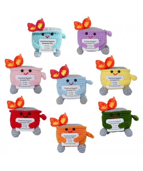 Crochet Dumpster Fire Toy, 1 Count Emotional Support Dumpster Fire Plush Toy, Emotional Support Ornament for Decoration Or Gift
