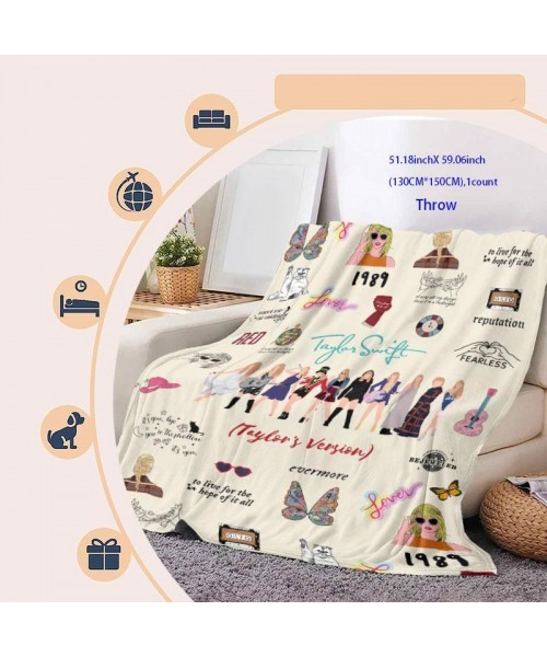Letter & Girls Pattern Flannel Blanket, Soft Warm Throw Blanket, Air-conditioned Room Blanket, Nap Blanket for Home Office Travel