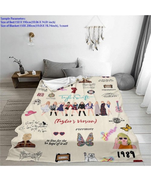 Letter & Girls Pattern Flannel Blanket, Soft Warm Throw Blanket, Air-conditioned Room Blanket, Nap Blanket for Home Office Travel