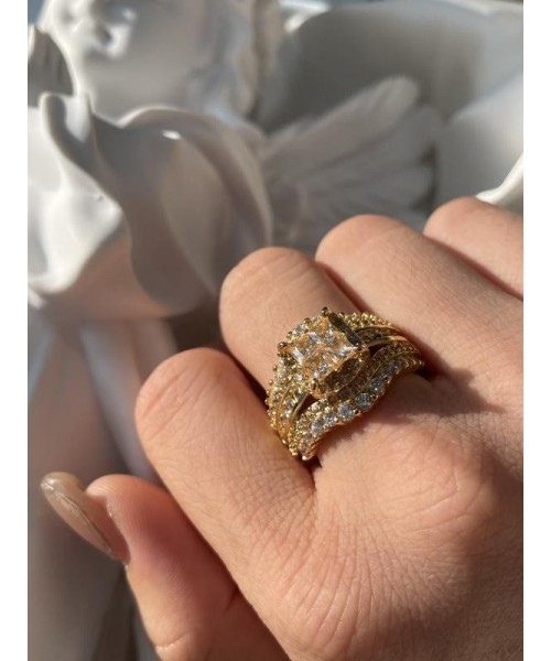 Square Five-in-One Ring for Women, S925 Silver Micro Pave CZ Stones Halo Design - Perfect Gift for Girlfriend or Wife Square Five-in-One Ring for Women, S925 Silver Micro Pave CZ Stones Halo Design - Perfect Gift for Girlfriend or Wife