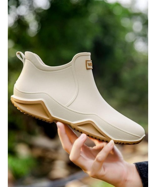 Women's Fashionable Letter Label Design Ankle Boots As Birthday Gifts, Casual Waterproof Non-slip Rain Boots for Outdoor, Female All-match Round Toe Shoes for Summer 2024