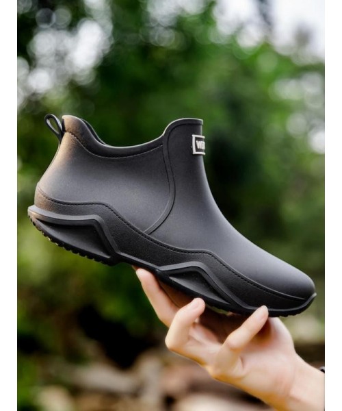 Women's Fashionable Letter Label Design Ankle Boots As Birthday Gifts, Casual Waterproof Non-slip Rain Boots for Outdoor, Female All-match Round Toe Shoes for Summer 2024 Women's Fashionable Letter Label Design Ankle Boots As Birthday Gifts, Casual Waterproof Non-slip Rain Boots for Outdoor, Female All-match Round Toe Shoes for Summer 2024