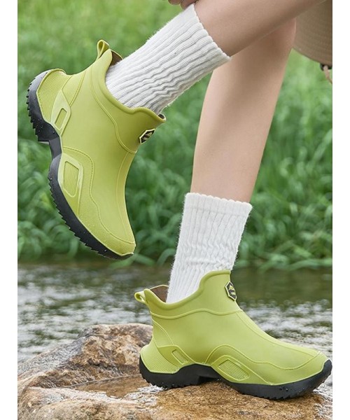 Women's Fashionable Letter Label Design Ankle Boots As Birthday Gifts, Casual Waterproof Non-slip Rain Boots for Outdoor, Female All-match Round Toe Shoes for Summer 2024 Women's Fashionable Letter Label Design Ankle Boots As Birthday Gifts, Casual Waterproof Non-slip Rain Boots for Outdoor, Female All-match Round Toe Shoes for Summer 2024