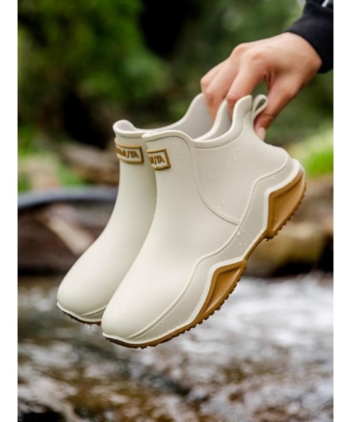 Women's Fashionable Letter Label Design Ankle Boots As Birthday Gifts, Casual Waterproof Non-slip Rain Boots for Outdoor, Female All-match Round Toe Shoes for Summer 2024 Women's Fashionable Letter Label Design Ankle Boots As Birthday Gifts, Casual Waterproof Non-slip Rain Boots for Outdoor, Female All-match Round Toe Shoes for Summer 2024