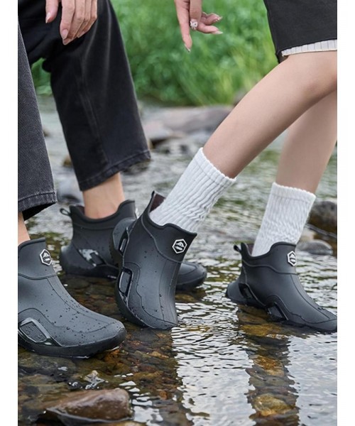 Women's Fashionable Letter Label Design Ankle Boots As Birthday Gifts, Casual Waterproof Non-slip Rain Boots for Outdoor, Female All-match Round Toe Shoes for Summer 2024 Women's Fashionable Letter Label Design Ankle Boots As Birthday Gifts, Casual Waterproof Non-slip Rain Boots for Outdoor, Female All-match Round Toe Shoes for Summer 2024