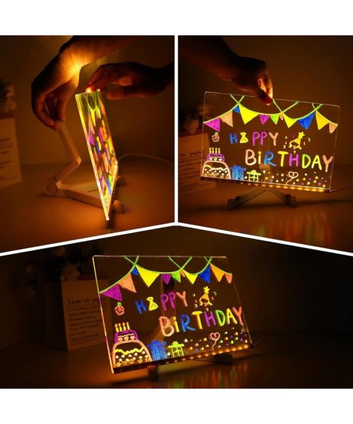 Acrylic Dry Erase Board with Light, 1 Count LED Light Up Dry Erase Board with Pen, Presentation Supplies for Office School Home Acrylic Dry Erase Board with Light, 1 Count LED Light Up Dry Erase Board with Pen, Presentation Supplies for Office School Home