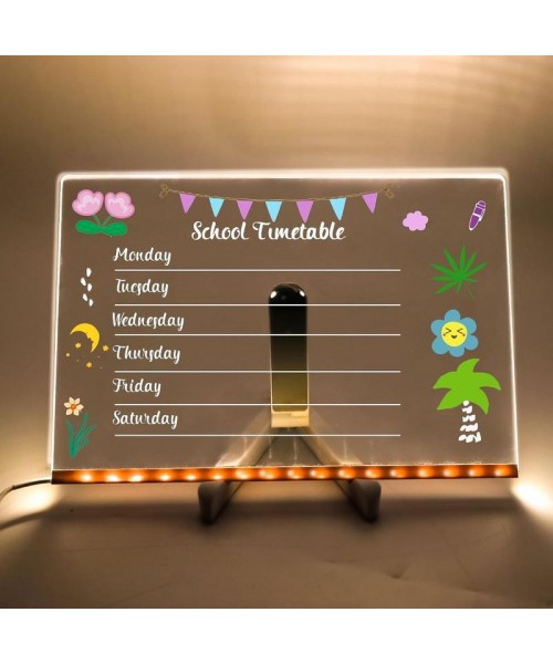 Acrylic Dry Erase Board with Light, 1 Count LED Light Up Dry Erase Board with Pen, Presentation Supplies for Office School Home Acrylic Dry Erase Board with Light, 1 Count LED Light Up Dry Erase Board with Pen, Presentation Supplies for Office School Home