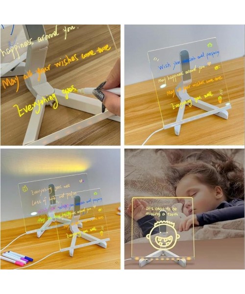 Acrylic Dry Erase Board with Light, 1 Count LED Light Up Dry Erase Board with Pen, Presentation Supplies for Office School Home Acrylic Dry Erase Board with Light, 1 Count LED Light Up Dry Erase Board with Pen, Presentation Supplies for Office School Home