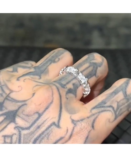 3 Colors Moissanite Synthetic Ring Eternity Band X Cross Colorful Ring 18K Gold Plated Hypoallergenic D Color VVS1 Clarity Environmental for Men Women Birthday Gift Hiphop Engagement Christmas Wedding Synthetic Environmental R026 A0 XB T0
