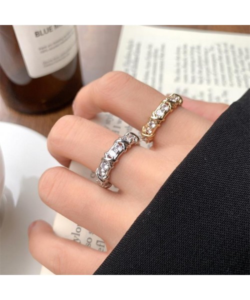 3 Colors Moissanite Synthetic Ring Eternity Band X Cross Colorful Ring 18K Gold Plated Hypoallergenic D Color VVS1 Clarity Environmental for Men Women Birthday Gift Hiphop Engagement Christmas Wedding Synthetic Environmental R026 A0 XB T0