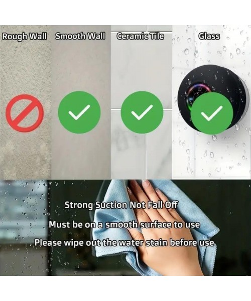 Mini Bluetooth Shower Speaker with LED light, Portable IPX4 Waterproof, Hands-Free Speakerphone. Rechargeable Using Micro USB, Wireless Stereo for Beach, Shower & Home Mini Bluetooth Shower Speaker with LED light, Portable IPX4 Waterproof, Hands-Free Speakerphone. Rechargeable Using Micro USB, Wireless Stereo for Beach, Shower & Home