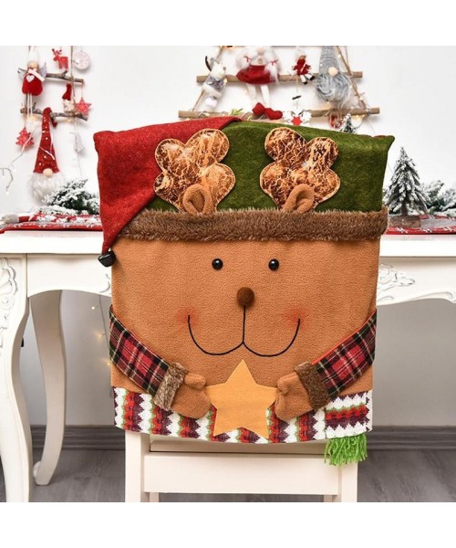 Christmas Themed Chair Cover, 1 Count Cute Snowman/Elk Design Chair Slipcover, Festive Decoration for Home Living Room Bedroom Dining Room Christmas Themed Chair Cover, 1 Count Cute Snowman/Elk Design Chair Slipcover, Festive Decoration for Home Living Room Bedroom Dining Room