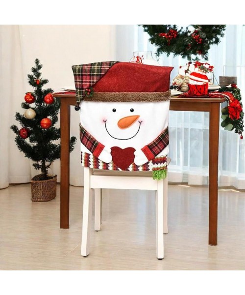 Christmas Themed Chair Cover, 1 Count Cute Snowman/Elk Design Chair Slipcover, Festive Decoration for Home Living Room Bedroom Dining Room Christmas Themed Chair Cover, 1 Count Cute Snowman/Elk Design Chair Slipcover, Festive Decoration for Home Living Room Bedroom Dining Room