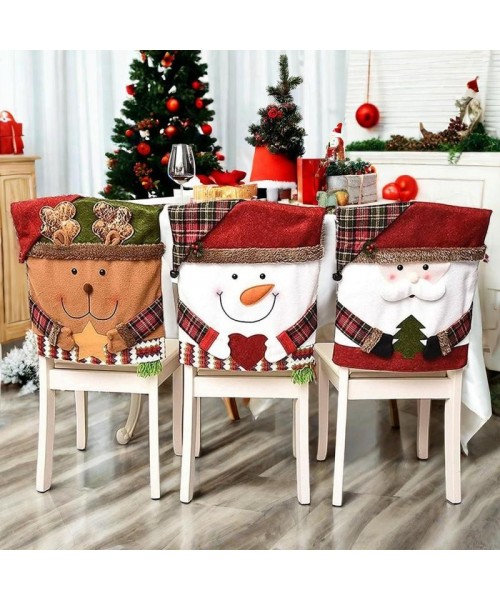 Christmas Themed Chair Cover, 1 Count Cute Snowman/Elk Design Chair Slipcover, Festive Decoration for Home Living Room Bedroom Dining Room Christmas Themed Chair Cover, 1 Count Cute Snowman/Elk Design Chair Slipcover, Festive Decoration for Home Living Room Bedroom Dining Room