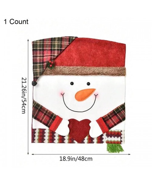 Christmas Themed Chair Cover, 1 Count Cute Snowman/Elk Design Chair Slipcover, Festive Decoration for Home Living Room Bedroom Dining Room Christmas Themed Chair Cover, 1 Count Cute Snowman/Elk Design Chair Slipcover, Festive Decoration for Home Living Room Bedroom Dining Room