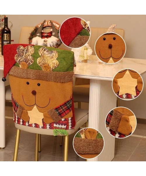 Christmas Themed Chair Cover, 1 Count Cute Snowman/Elk Design Chair Slipcover, Festive Decoration for Home Living Room Bedroom Dining Room Christmas Themed Chair Cover, 1 Count Cute Snowman/Elk Design Chair Slipcover, Festive Decoration for Home Living Room Bedroom Dining Room