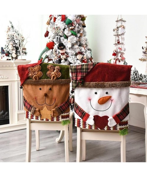 Christmas Themed Chair Cover, 1 Count Cute Snowman/Elk Design Chair Slipcover, Festive Decoration for Home Living Room Bedroom Dining Room Christmas Themed Chair Cover, 1 Count Cute Snowman/Elk Design Chair Slipcover, Festive Decoration for Home Living Room Bedroom Dining Room