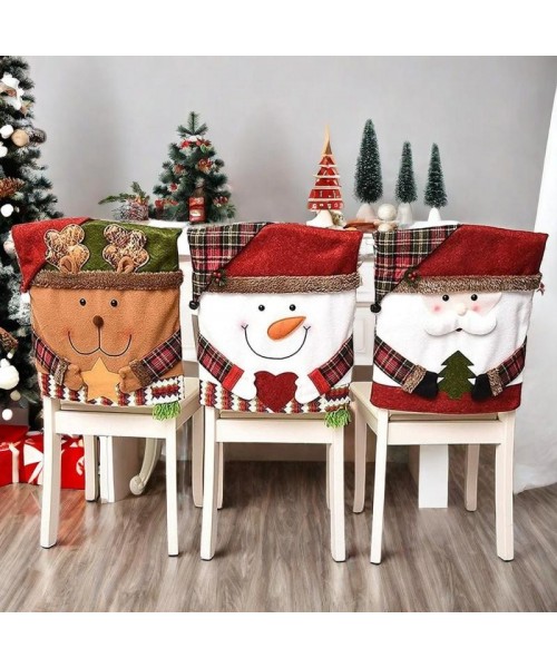 Christmas Themed Chair Cover, 1 Count Cute Snowman/Elk Design Chair Slipcover, Festive Decoration for Home Living Room Bedroom Dining Room Christmas Themed Chair Cover, 1 Count Cute Snowman/Elk Design Chair Slipcover, Festive Decoration for Home Living Room Bedroom Dining Room