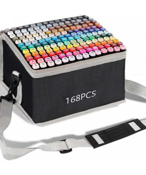 Alcohol Markers,80/120/168 Dual Tip Blender Art Markers for Coloring,Illustrations and Sketching,Alcohol Based Markers with Carrying Case Alcohol Markers,80/120/168 Dual Tip Blender Art Markers for Coloring,Illustrations and Sketching,Alcohol Based Markers with Carrying Case