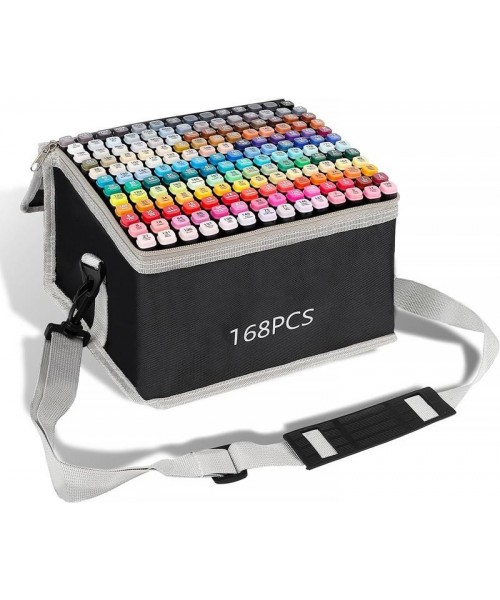 Alcohol Markers,80/120/168 Dual Tip Blender Art Markers for Coloring,Illustrations and Sketching,Alcohol Based Markers with Carrying Case Alcohol Markers,80/120/168 Dual Tip Blender Art Markers for Coloring,Illustrations and Sketching,Alcohol Based Markers with Carrying Case