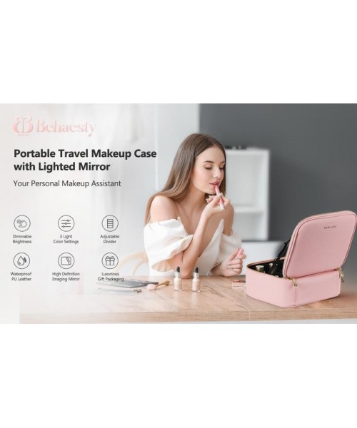 Travel Make-up Case with LED Mirror with 3-colour LED Lighted Adjustable Dividers, Make-up Case with Mirror Make-up Bags mutipul colore Travel Make-up Case with LED Mirror with 3-colour LED Lighted Adjustable Dividers, Make-up Case with Mirror Make-up Bags mutipul colore