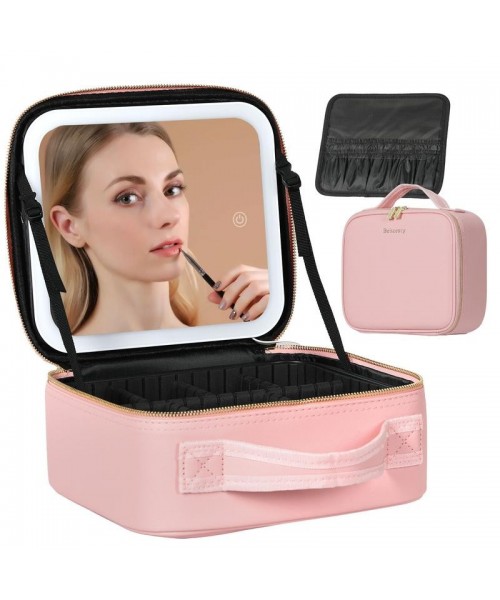 Travel Make-up Case with LED Mirror with 3-colour LED Lighted Adjustable Dividers, Make-up Case with Mirror Make-up Bags mutipul colore Travel Make-up Case with LED Mirror with 3-colour LED Lighted Adjustable Dividers, Make-up Case with Mirror Make-up Bags mutipul colore