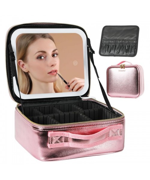 Travel Make-up Case with LED Mirror with 3-colour LED Lighted Adjustable Dividers, Make-up Case with Mirror Make-up Bags mutipul colore Travel Make-up Case with LED Mirror with 3-colour LED Lighted Adjustable Dividers, Make-up Case with Mirror Make-up Bags mutipul colore