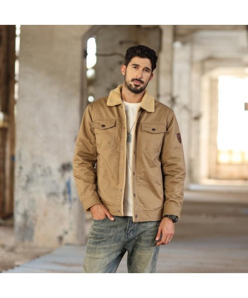 Men's Winter Jacket Sherpa Lined Jacket Warm Trucker Coat Multi Pocket Casual Collared Menswear Tops Underwear Human Men's Winter Jacket Sherpa Lined Jacket Warm Trucker Coat Multi Pocket Casual Collared Menswear Tops Underwear Human