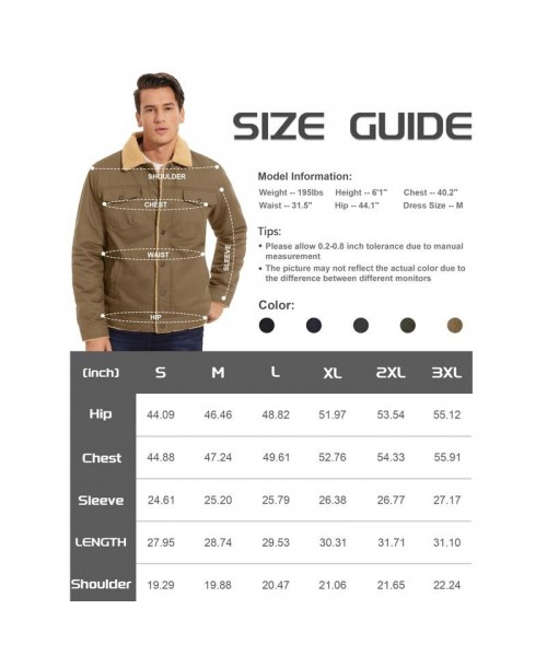 Men's Winter Jacket Sherpa Lined Jacket Warm Trucker Coat Multi Pocket Casual Collared Menswear Tops Underwear Human Men's Winter Jacket Sherpa Lined Jacket Warm Trucker Coat Multi Pocket Casual Collared Menswear Tops Underwear Human