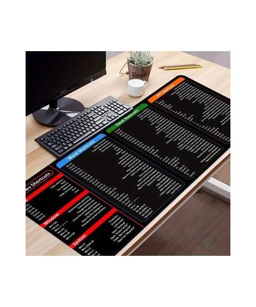Large Size Mouse Pad With Creative Office Shortcuts For Word/Excel/PowerPoint, Durable Anti-Slip Design, Perfect Gaming Desk Pad, Upgraded XXL Size.
