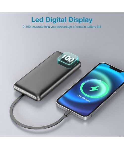 Portable Charger with Built-in Cables,Portable Charger with Cords Wires Slim 10000mAh Travel Battery Pack 4 Outputs 2 Inputs 22.5W Fast Charging Power Bank for Samsung Google Pixel LG Moto iPhone iPad Portable Charger with Built-in Cables,Portable Charger with Cords Wires Slim 10000mAh Travel Battery Pack 4 Outputs 2 Inputs 22.5W Fast Charging Power Bank for Samsung Google Pixel LG Moto iPhone iPad