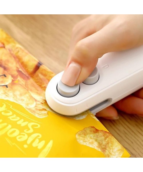 Mini snack bag sealing machine, rechargeable bag sealer, 2 to 1 bag heat sealing machine, chip knife, plastic bag resealing machine, keep food fresh, small sealing machine, USB rechargeable sealing machine, food storage sealing machine