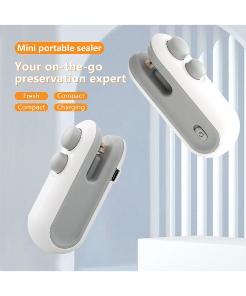Mini snack bag sealing machine, rechargeable bag sealer, 2 to 1 bag heat sealing machine, chip knife, plastic bag resealing machine, keep food fresh, small sealing machine, USB rechargeable sealing machine, food storage sealing machine