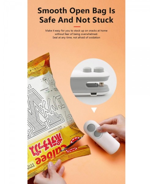 Mini snack bag sealing machine, rechargeable bag sealer, 2 to 1 bag heat sealing machine, chip knife, plastic bag resealing machine, keep food fresh, small sealing machine, USB rechargeable sealing machine, food storage sealing machine